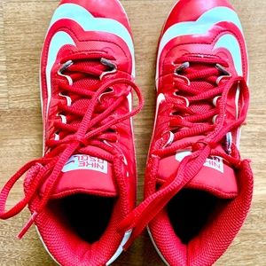 Red Nike huarache baseball cleats